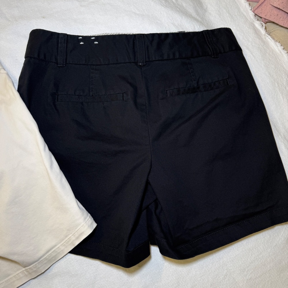 Ann Taylor LOFT Riviera Shorts Bundle Women's 4 Black Beige Chino Mid Rise 6" - Picture 5 of 7
